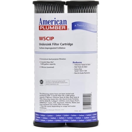 Commercial Water Distributing Commercial Water Distributing AMERICAN-PLUMBER-W5CIP Undersink Filter Replacement Cartridge - Pack of 2 AMERICAN-PLUMBER-W5CIP